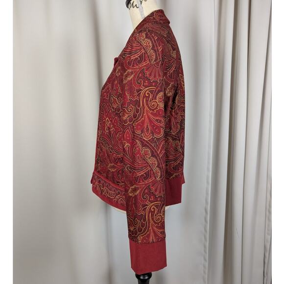 90s Vintage Coldwater Creek Plaid Quilted Jacket Rust Red Brown Size 16 - Picture 16 of 16